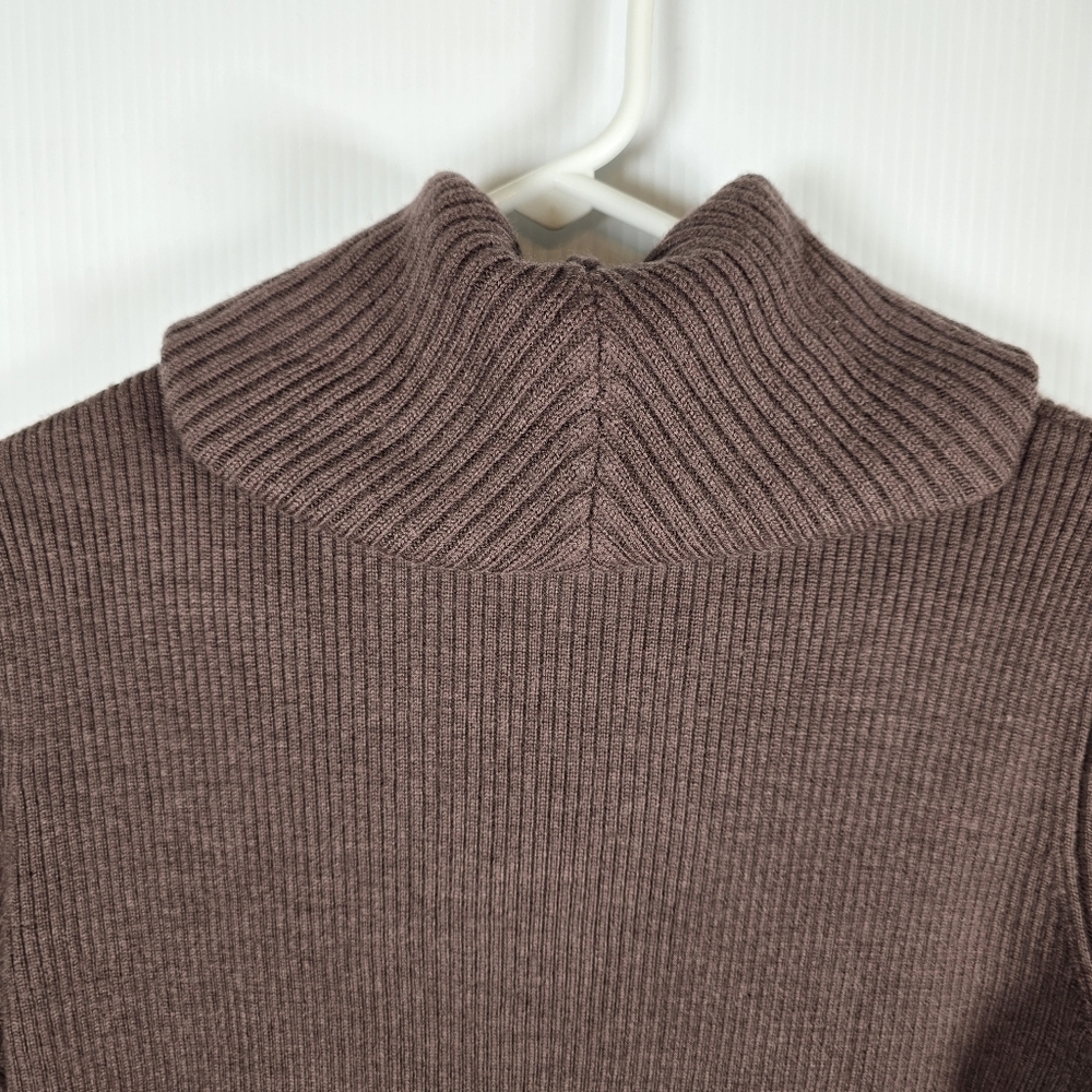 Tweeds Womens Wool Chocolate Brown Cowl Neck Ribbed Long Sleeve Sweater Size M - Picture 6 of 8